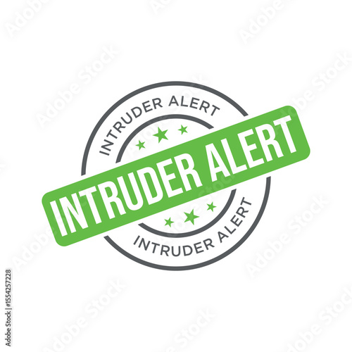 Intruder Alert Rubber Stamp Vector Template