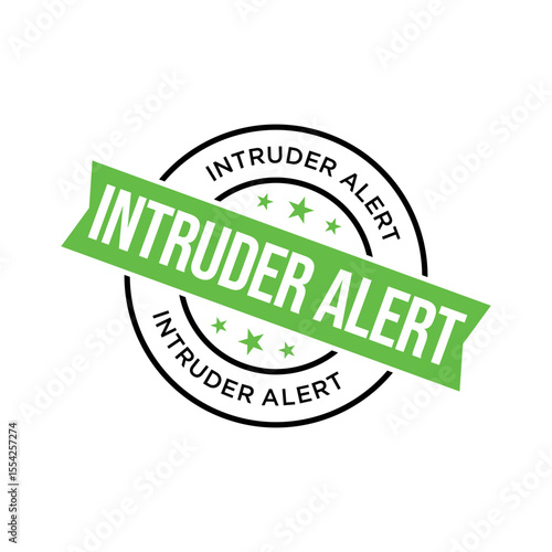 Intruder Alert Rubber Stamp Vector Template