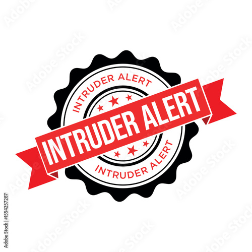 Intruder Alert Rubber Stamp Vector Template