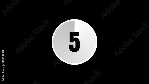 10 Second Countdown Timer Animation with Transparent Background – 4K Alpha Channel