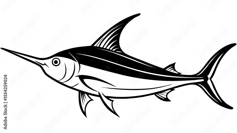 Naklejka premium Marlin Fish Vector Art, Icons, and Graphics vector art design
