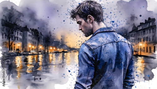 watercolor on textured paper