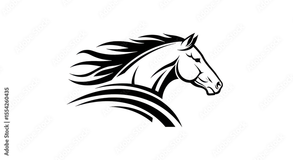 Fototapeta premium Elegant Horse Head Line Art Design