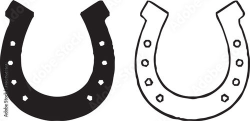 This image shows a set of horseshoe icons,