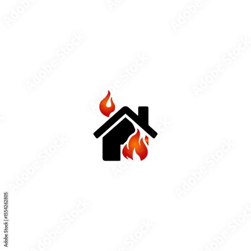 House Fire icon flat vector design. 