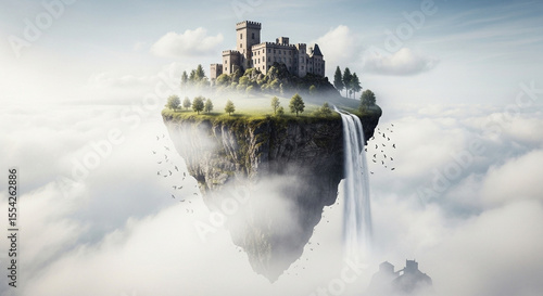 Enchanted Floating Island Castle A Surreal Landscape of Dreams