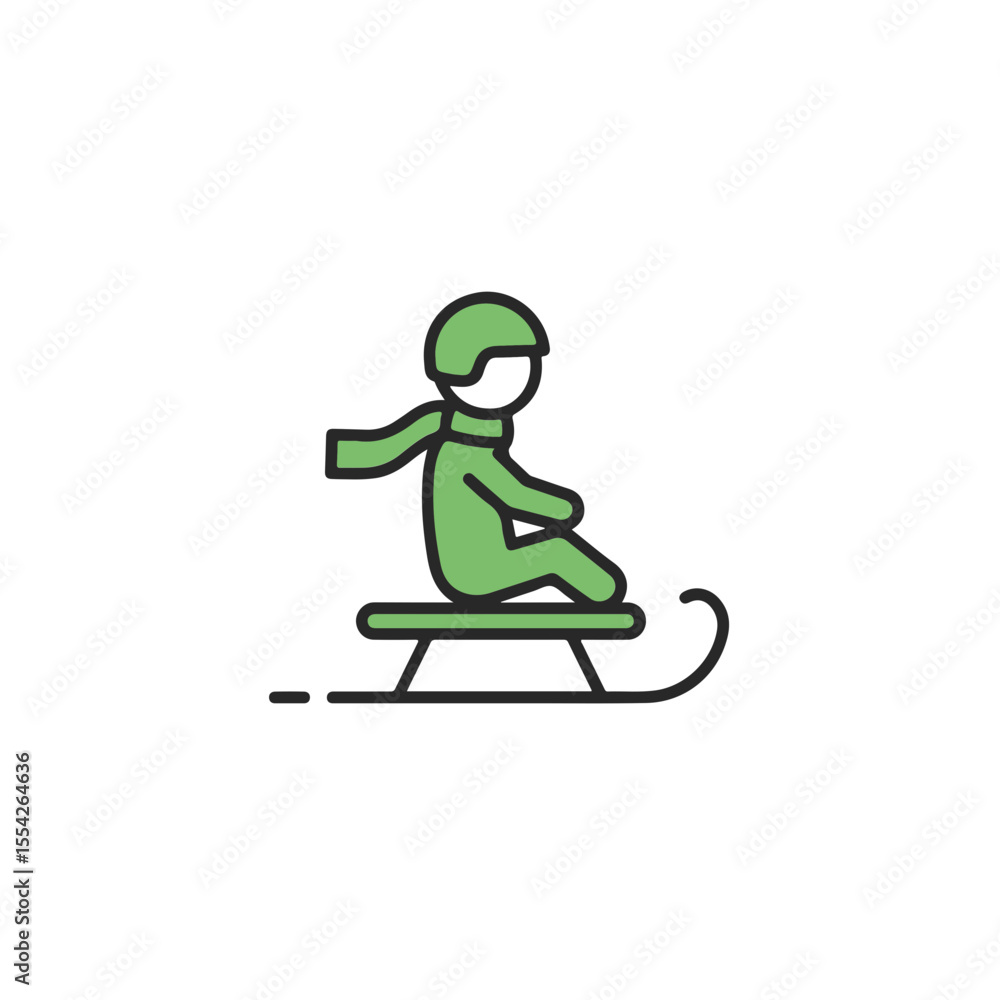 A person enjoys sledding down a snowy hill, experiencing the thrill of winter fun. A person enjoys sledding down a snowy hill, experiencing the thrill of winter fun.
