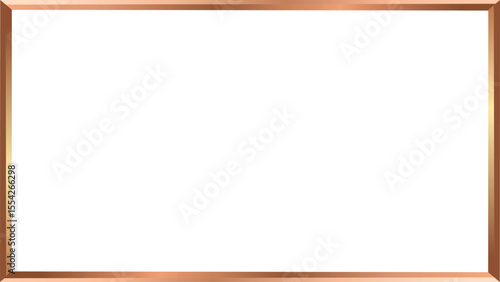 Shiny bronze metal gradient frame border on transparent background vector illustration