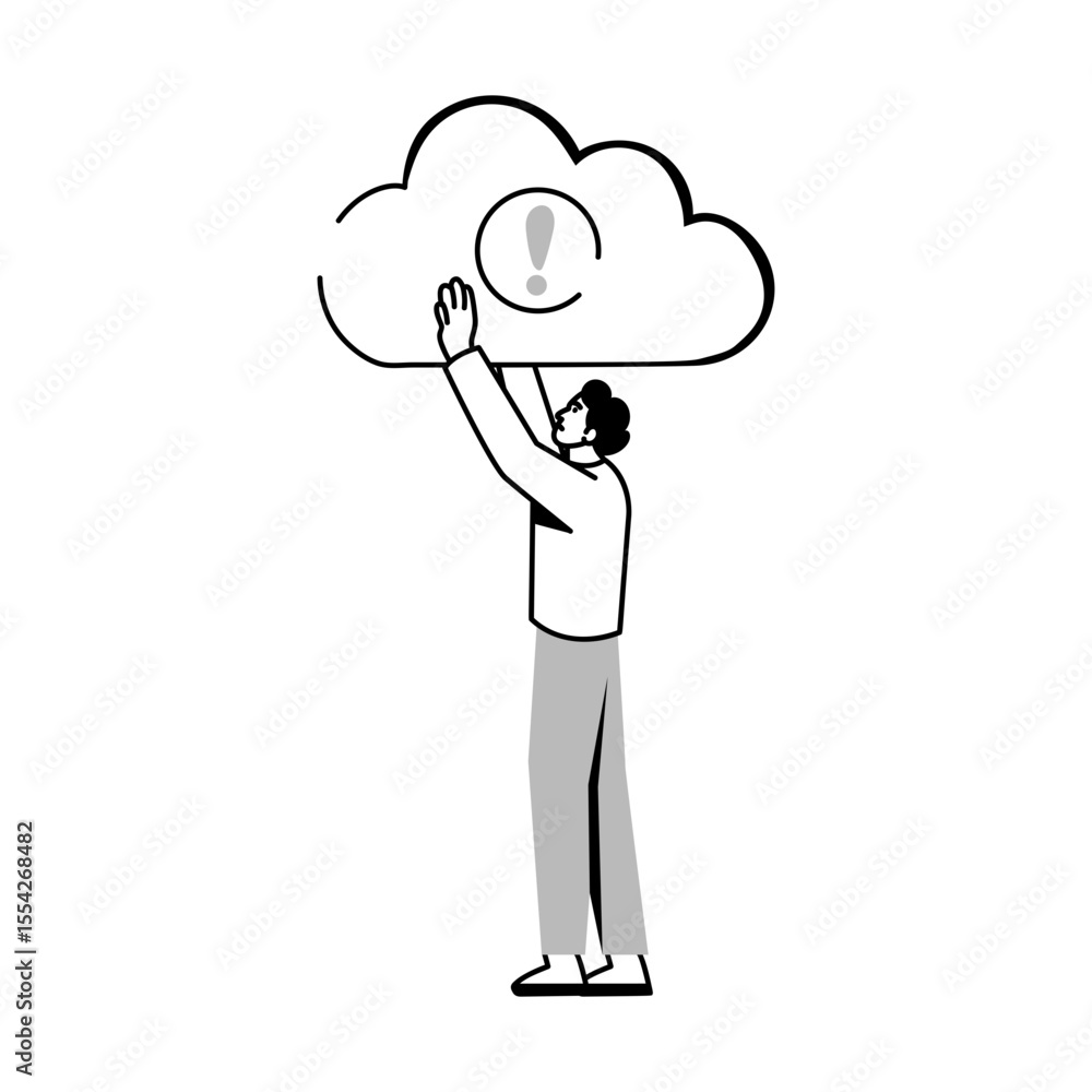 A drawing style illustration representing cloud error
A drawing style illustration representing cloud error