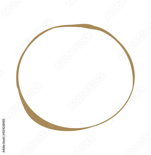 Abstract Brown Circle Ring Stain Vector on White