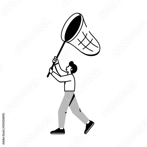 A doodle style illustration of chasing 
