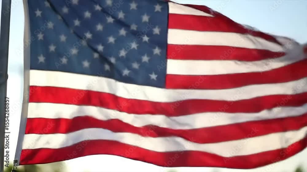 Close-Up of US Flag Blowing in the Breeze in Slow Motion Captured with High-Quality Camera for Patriotic and National Themes
Close-Up of US Flag Blowing in the Breeze in Slow Motion Captured with High-Quality Camera for Patriotic and National Themes