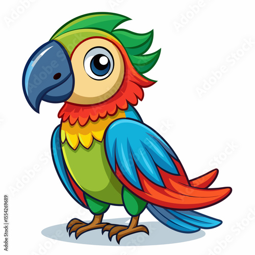 cartoon parrot on white background