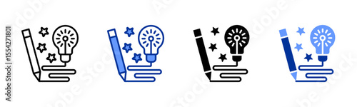Creativity icon sheet multiple style collection