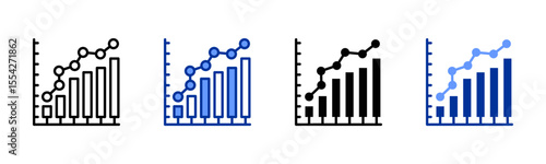 Pareto Chart icon sheet multiple style collection