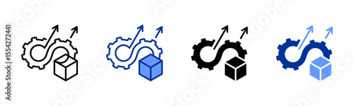 Continuous Deployment icon sheet multiple style collection