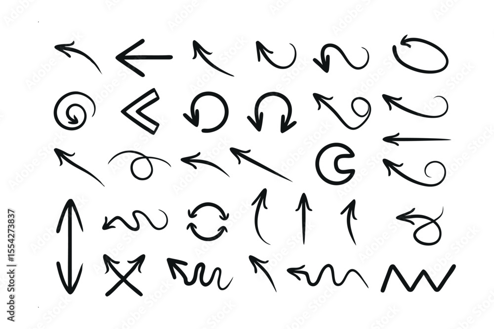 Hand Drawn Arrow Set: An eclectic collection of hand-drawn arrows, each boasting unique styles and directions, forms a captivating visual guide, perfect for conveying movement and direction Hand Drawn Arrow Set: An eclectic collection of hand-drawn arrows, each boasting unique styles and directions, forms a captivating visual guide, perfect for conveying movement and direction