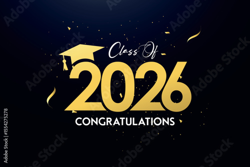 Class of 2026 Text for graduation design, high school or college graduate