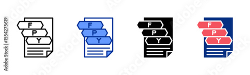 First Pass Yield icon sheet multiple style collection