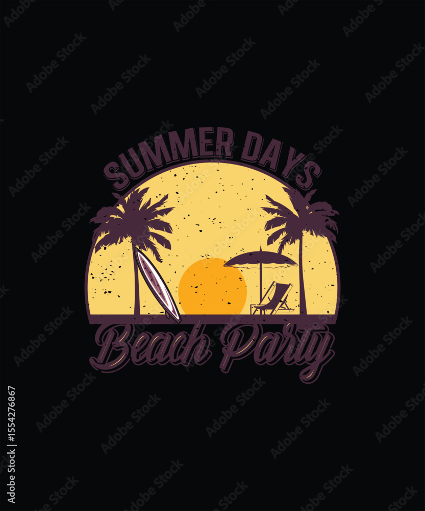 Naklejka premium Sunny Island Design, EPS, VECTOR