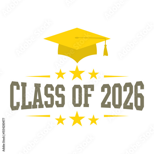 Congratulations Class of 2026. Congratulations graduates 2026 banner. School graduation.