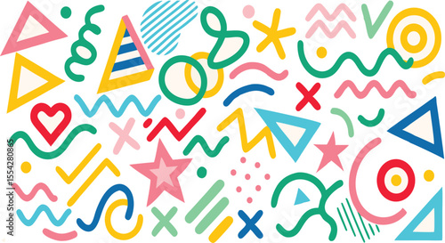 Modern Childlike Scribbles and Symbols

