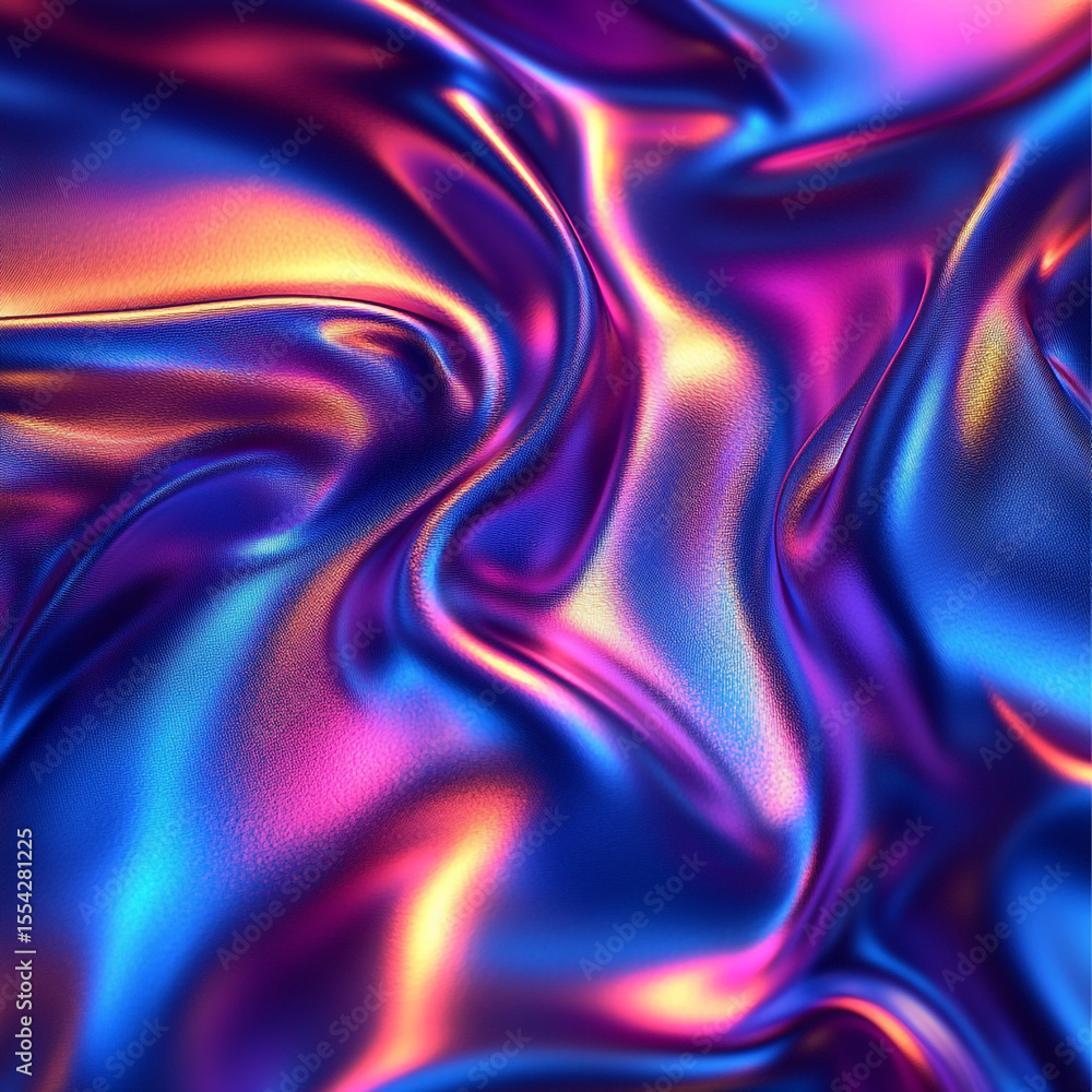 Fototapeta premium Liquid Surface Iridescent Smooth Flowing Seamless Metal