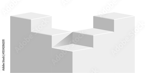 Stairs podium stage vector, symbolizing ascent, progress, and achievement. Ideal for presentations, awards ceremonies, business success, or educational milestones.