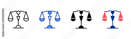 Justice Scale icon sheet multiple style collection