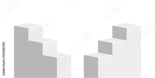 Stairs podium stage vector, symbolizing ascent, progress, and achievement. Ideal for presentations, awards ceremonies, business success, or educational milestones.