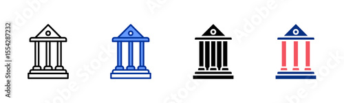 Courthouse icon sheet multiple style collection