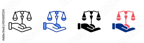 Justice Scale icon sheet multiple style collection