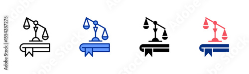 Law Book icon sheet multiple style collection