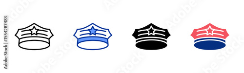 Police Hat icon sheet multiple style collection