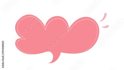 pink bubble speech shape with blank space for text