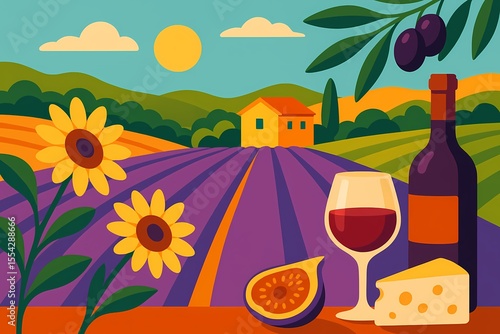 Provençal Delights with Lavender Fields – AI generated