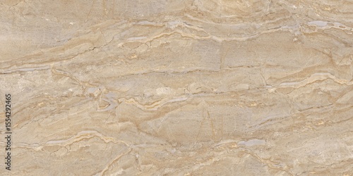 A close up of a light brown granite with a speckled texture and wavy grain patterns	