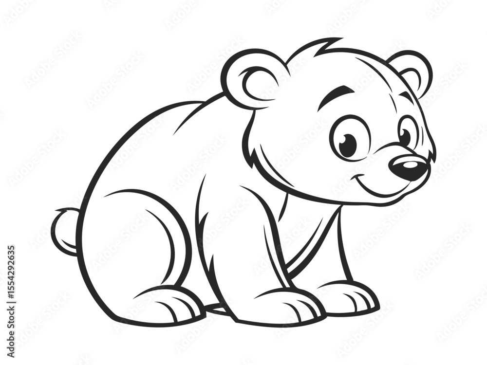 Fototapeta premium Teddy bear vector illustration outline drawing. Beautiful teddy bear outline. Beautiful teddy bear outline design
