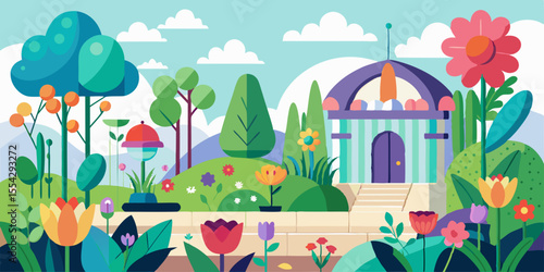 spring landscape with flowers