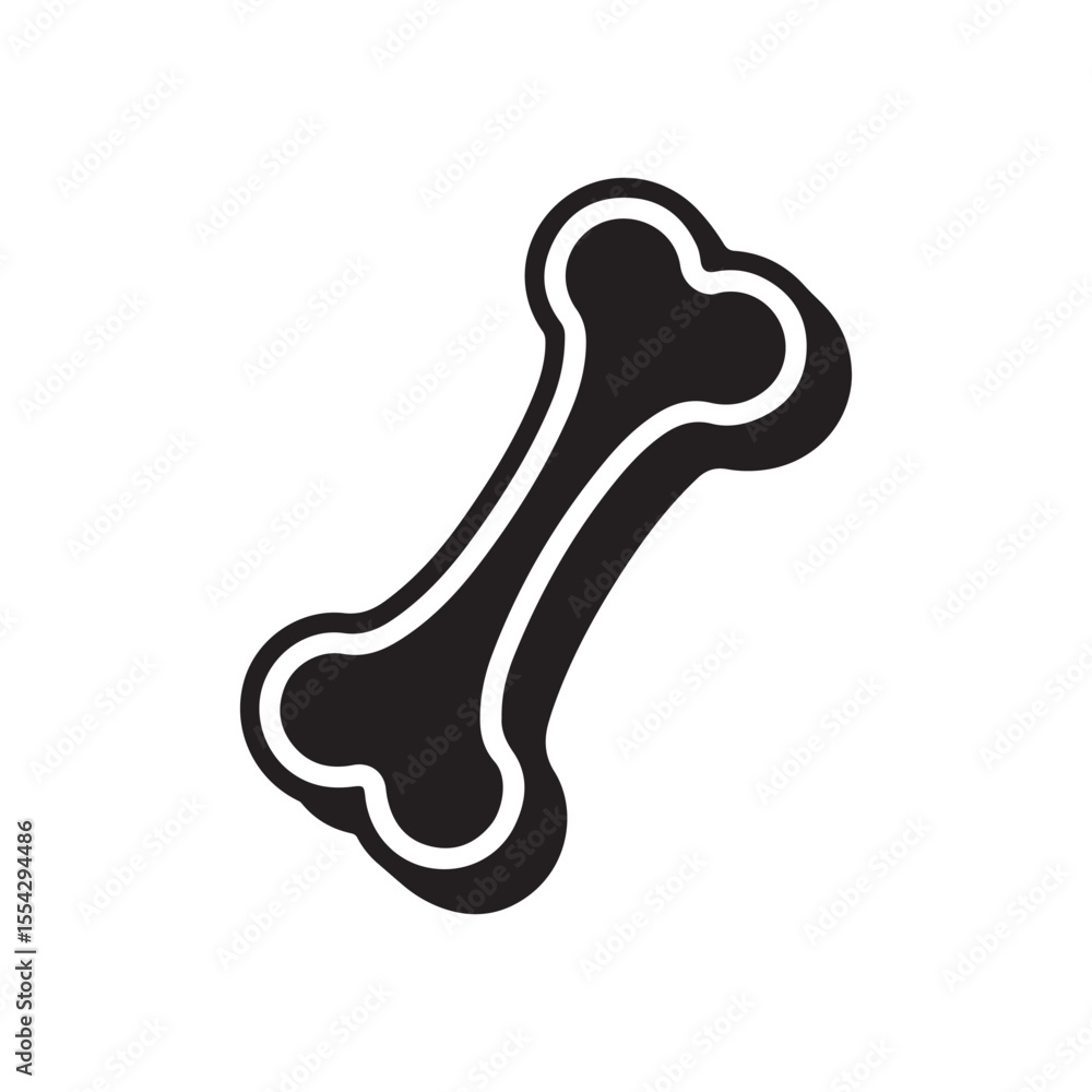 Bone icon. Dog bone silhouette. Bone icon. Dog bone silhouette.
