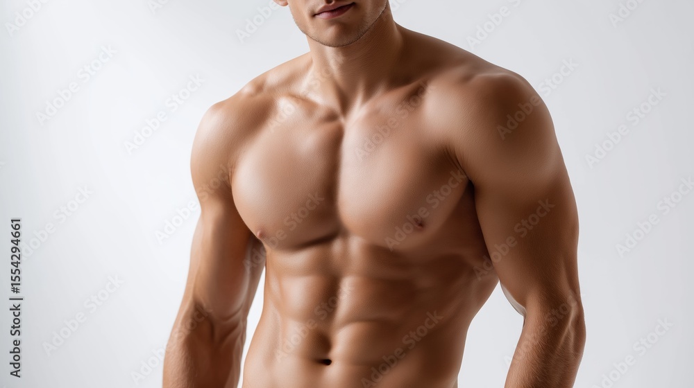 Muscular Male Chest and Abs with Toned Physique Muscular Male Chest and Abs with Toned Physique