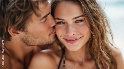 Romantic Couple Close-up Expressing Love and Happiness