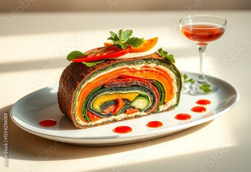 Wallpaper Mural Gourmet vegetable terrine with red pepper coulis Torontodigital.ca
