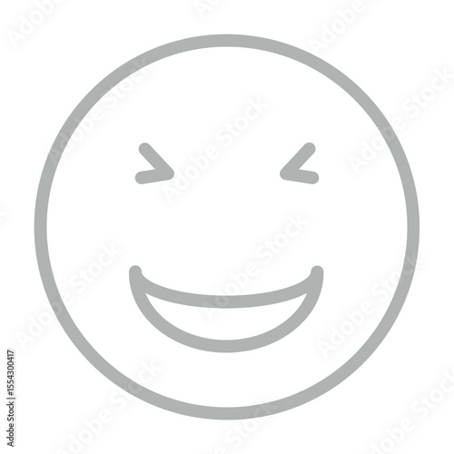 Laughing Vector Line Grey Icon Design