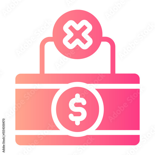 no money gradient icon
