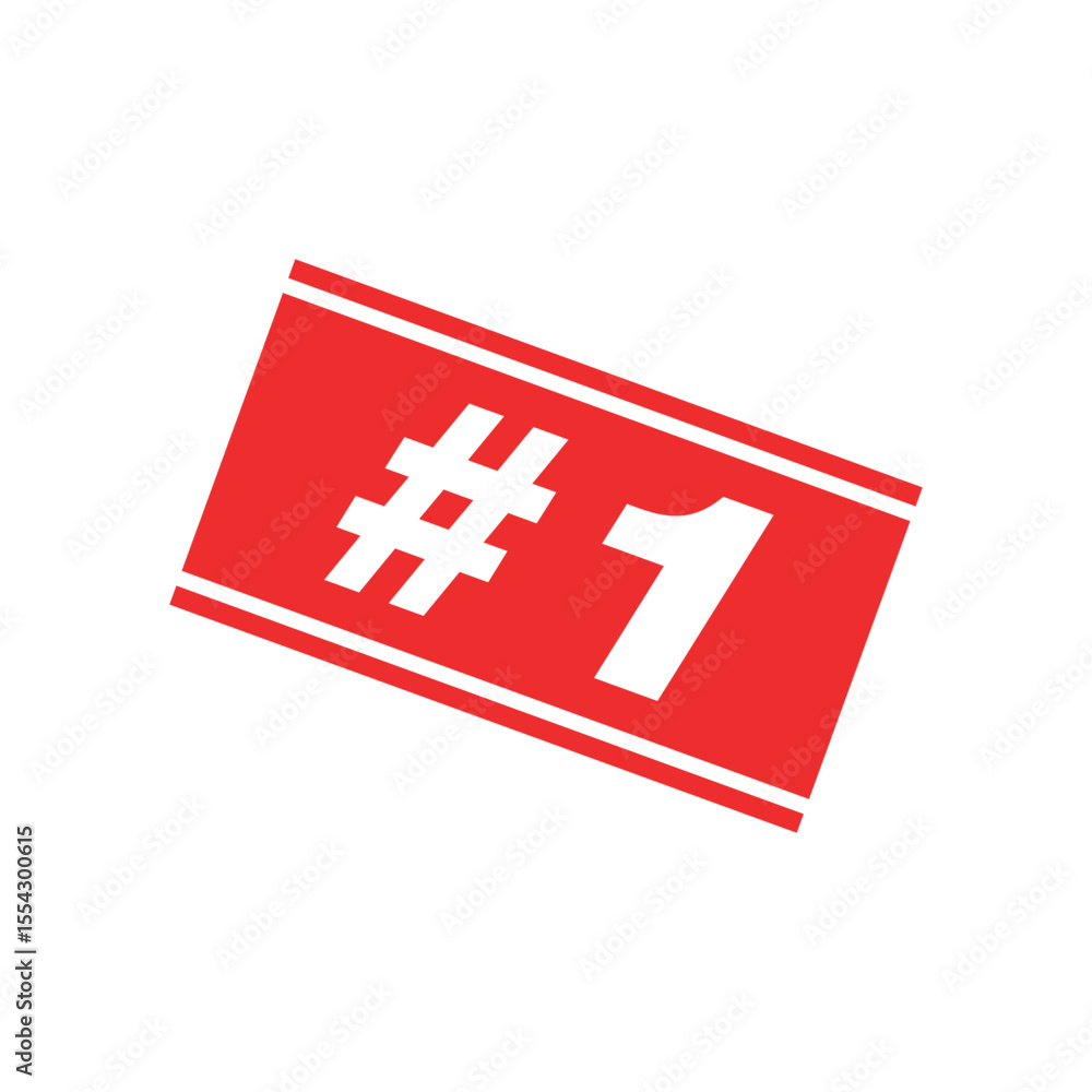 Obraz premium Number 1 Letter Rubber Stamp Vector Template