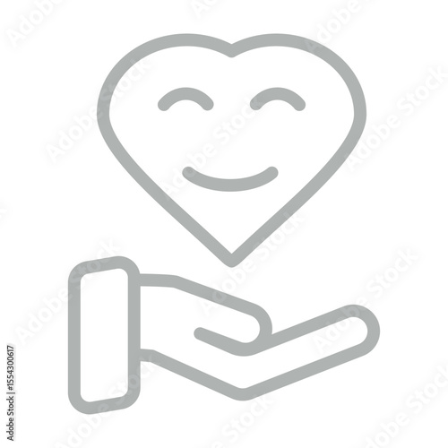 Free Download Thankful Heart Vector Line Grey Icon Design - GFXLoad