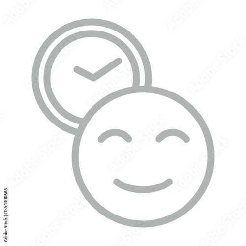 Good Time Vector Line Grey Icon Design