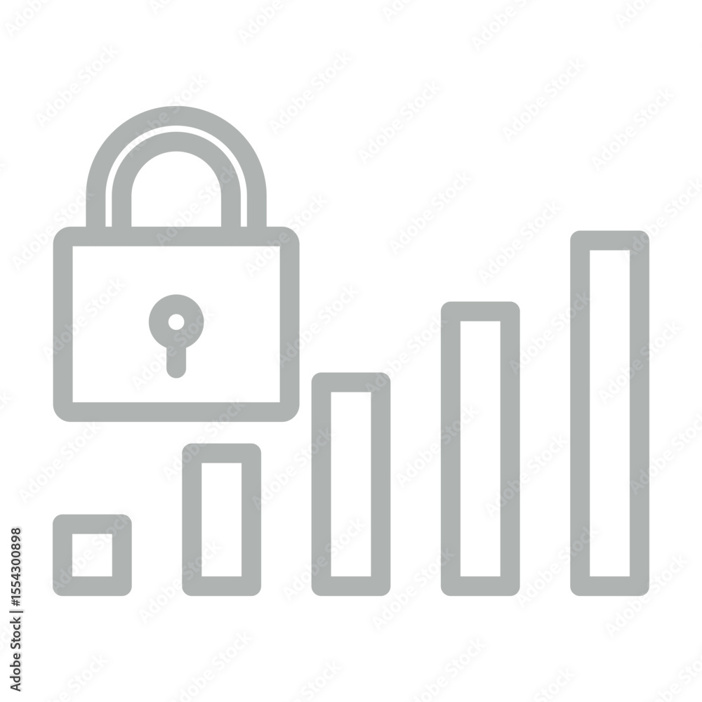 Secure Signal Vector Line Grey Icon Design Secure Signal Vector Line Grey Icon Design