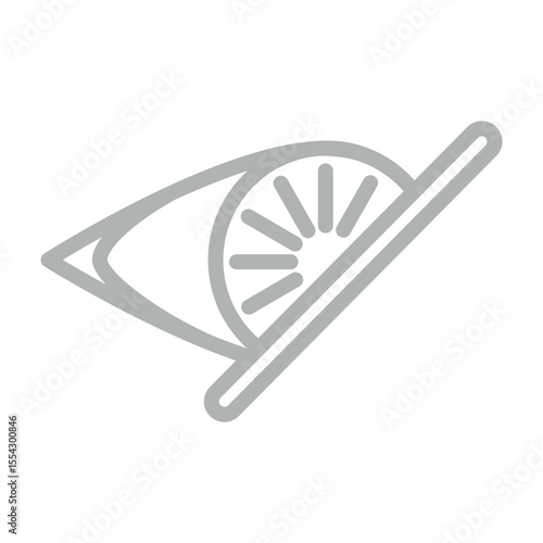Hidden Eye Vector Line Grey Icon Design